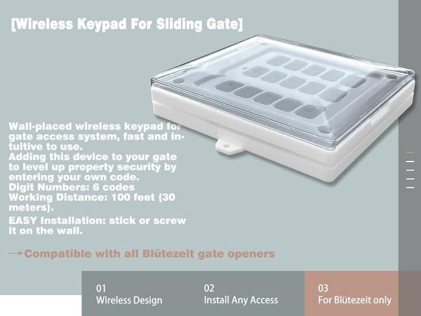 keypad wireless for access system automatic sliding gate opener digit code control security