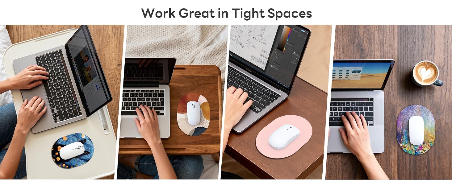 Rimilak Small Mouse Pad 6 x 8 Inch, Irregular Mini Mousepad