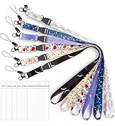 Foshine Lanyard with Badge Holder Lanyards 6 Pack White Black Lanyards for id Badges Holder Rose ...