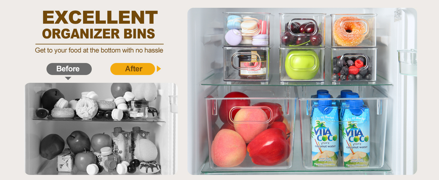 8 packs plastic bins for organizing