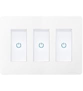 Milfra Touch Smart Switch 3 Gang, Smart Light Switch, Smart WiFi Light Switches, Smart Switch Com...