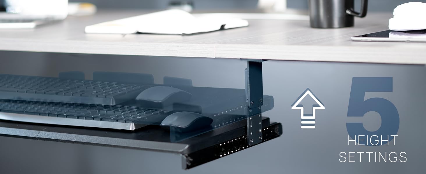 under desk mounted keyboard tray
