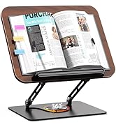 Abiglifty Book Stand for Reading,Adjustable Book Holder with 360° Rotating Base,Foldable Book Hol...