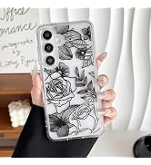 XIZYO for Samsung Galaxy S25 Plus Case, Floral Flower Cute Rose Aesthetic Pattern Clear Case for ...