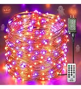 Fairdeer Halloween Fairy Light, Orange&Purple Plug in String Lights | 66Ft 200 LED Twinkle Light ...