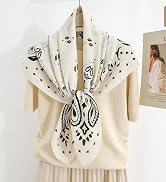 Head Scarf for Women Silk Hair Wrap 35" Square Satin Bandana Headscarf