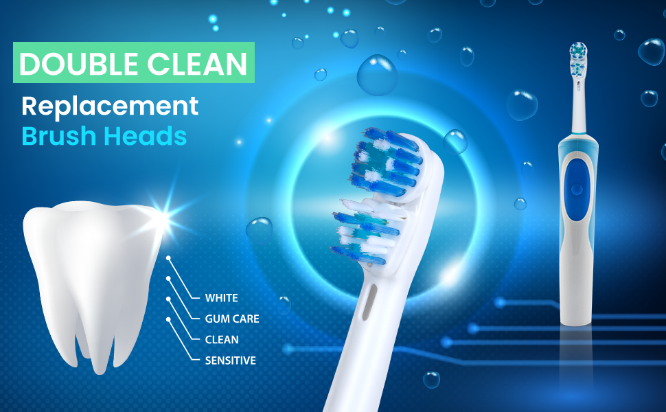 VWONST Double Clean Replacement Brush Heads