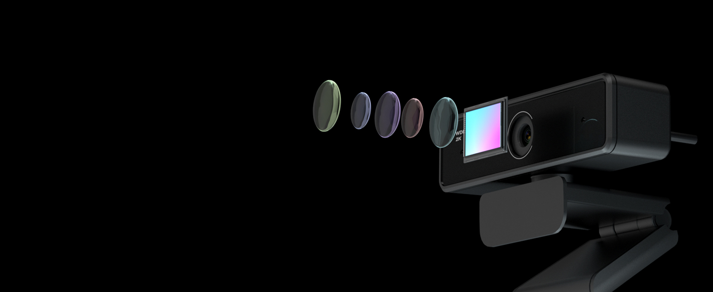 V11 2K Webcam for PC, 1080P 60FPS FHD Web Camera with Microphone&Privacy Cover, USB Plug&Play