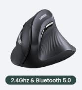 UGREEN Vertical Wireless (Bluetooth 5.0+2.4G) Ergonomic Mouse with 5 Buttons, 1000/1600/2000/4000...