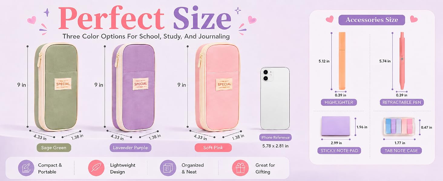 Aesthetic School Supplies with Pencil Pouch - 27Pcs Cute College Essentials Set