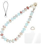 Handmade Natural Gemstone Crystal Beaded Charm Cell Phone Camera Lanyard, Hands-Free Wrist Strap,...