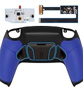 eXtremeRate Black Real Metal Buttons (RMB) Version RISE4 Remap Kit for PS5 Controller with Blue R...