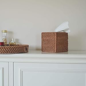 rattan tissue box