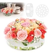 10 Inch Acrylic Flower Vase for Wedding Centerpieces Round, Circular Clear Wide Low Floral Vases ...