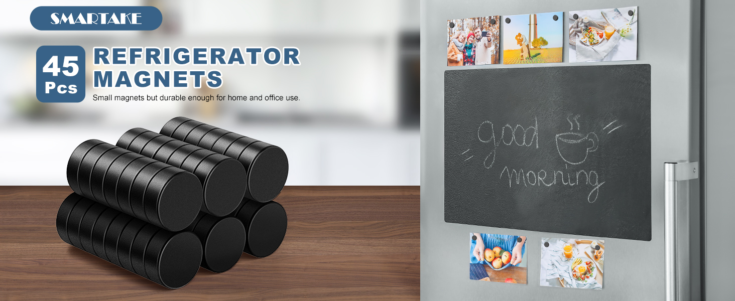 45 Pcs Black Refrigerator Magnets