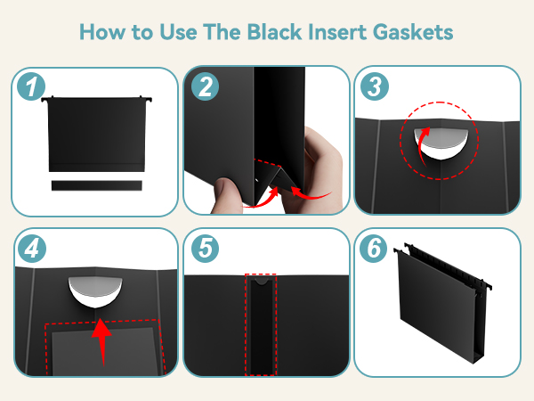 black hanging file folders