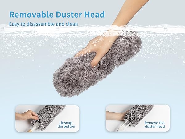 MR.SIGA Removable Duster Head, Duster Refills, Reusable Dusters for Cleaning