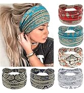 Awumbuk Wide Headbands for Women Knotted No Slip Head Bands Soft Turban Headband Hair Accessories...