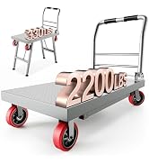 Lomive 2IN1 43"×24" Foldable Platform Truck, Portable Ladder Platform, Height Adjustable Work Sca...