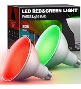 LOHAS Red Green Flood Light Bulbs, PAR38 LED Flood Light Outdoor 100W Equivalent, 15 Watt Colored...