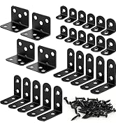 26PCS L Bracket Corner Brace Kit, 3 Sizes Stainless Steel L Brackets for Wood Shelves, 90 Degree ...