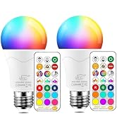 ILC LED Light Bulb 85W Equivalent, Color Changing Light Bulbs 2700K Warm White, Remote Control RG...