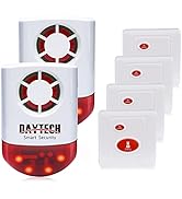 Daytech Strobe Siren Panic Alarm Button Siren Alarm with Light for Home Caring Loud Outdoor SOS A...