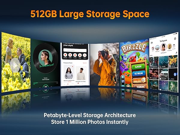 With a massive 512GB storage, install and play hundreds of mobile games instantly