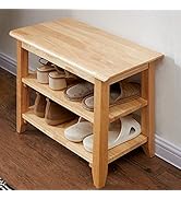 XKZG Storage Bench Wooden Shoe Bench Simple Style Wood Entryway Bench Shoe Rack (Natural,23.6")