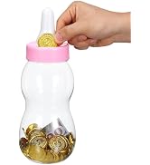 Housoutil 11 Inch Baby Bottle Piggy Bank, Clear Large Plastic Baby Bottle Bank, Cute Transparent ...