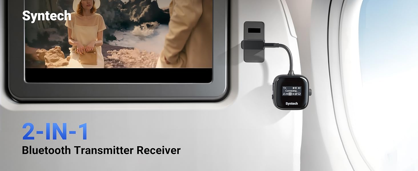 bluetooth transmitter for airplane car tv gym