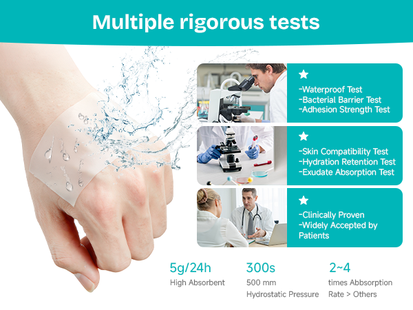 Our hydrocolloid dressings undergo multiple strict quality tests