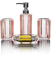 4-Piece Premium Acrylic Bathroom Accessory Set-Hand Sanitizer Bottle Lotion Can Bathroom Suit Sep...