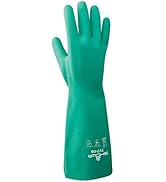 SHOWA 727 Nitrile Chemical Resistant Safety Glove, Unlined, Food Safe, 15 Mil Thick, 13" Length, ...