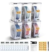 FUITNERD Filament Storage Box - 6 Pack 4L 3D Printer Filament Containers with 6 Hygrometers, Airt...