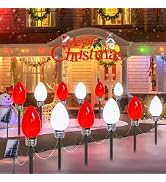 12 Pack Jumbo C9 Solar Christmas Lights, Large Bulbs Waterproof Outdoor Christmas Decorations, So...