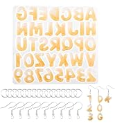 Gartful Mini Alphabet Silicone Molds Set, Letter Molds for Epoxy Casting Small Number Alphabet Re...