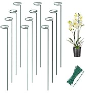 Joyhalo 12 Pack Plant Support Stakes 24 Inch, Plant Stakes, Flower Stakes with 24 Twist Ties, Gar...