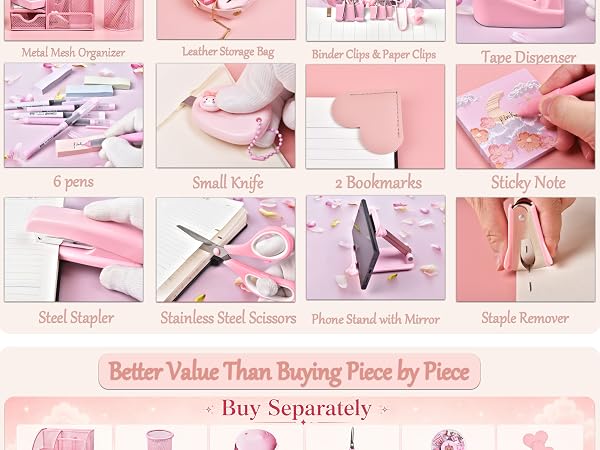 Pink Desk Accessories