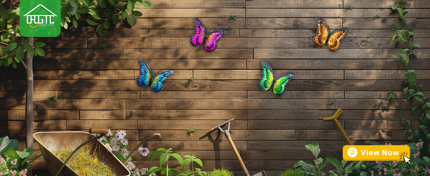 outdoor fence decor butterfly