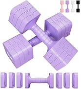 Adjustable Dumbbell Set 16LB 20LB Weights Dumbbells Sets for Women Men Hand Weights Pair Exercise...