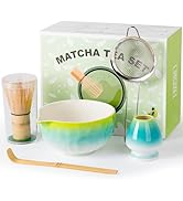 Dayacoco Matcha Whisk Set,5 Pcs Matcha Set Includes Matcha Bowl with Spout, Matcha Whisk,Holder,B...