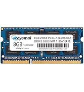 DDR3 1600MHz 8GB PC3L-12800S DDR3L 12800 Sodimm, Royemai 2Rx8 1.35V / 1.5V CL11 204-pin RAM Memor...