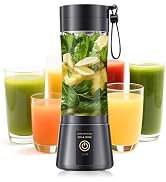 Portable Blender for Smoothies & Shakes - Cordless Personal Size Blender with 6 Blades, 380Ml Jui...