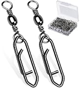 AMYSPORTS Heavy Strength Fishing Snap Stainless Saltwater Freshwater Fishing Swivel Clip Rolling ...