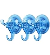 Antimbee 3 Pack Removable Suction Cup Hooks, Reusable Suction Holder Hanging up to 11 lbs, Transp...