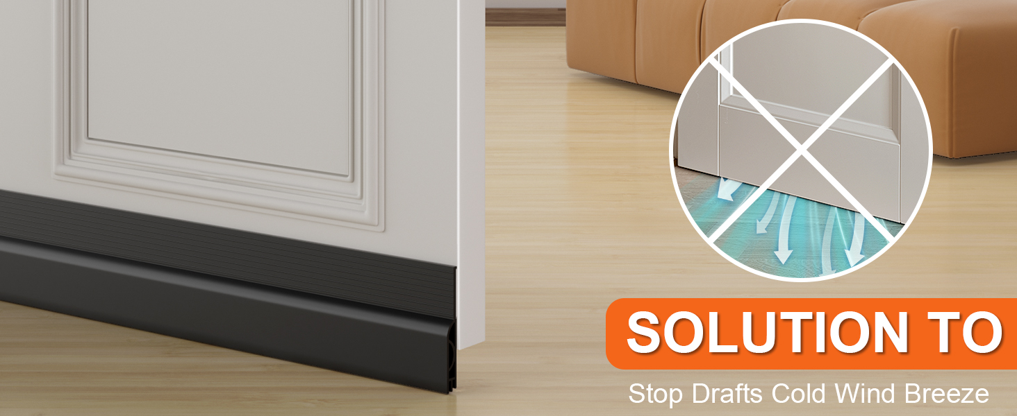 OXRQ Door Draft Stopper for Bottom of Door SOLUTIONTO Stop Drafts, Wind / Breeze