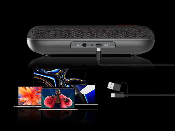 A05U USB Conference Speaker and Microphone, Wired Speakerphone, 360° Noise Cancelling Voice Pickup