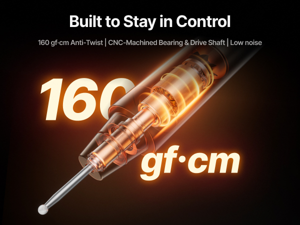 160 gf·cm Anti-Twist | CNC-Machined Bearing & Drive Shaft | Low noise