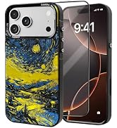 Vearstie for iPhone 17 Pro Max Case, Starry Sky Art Cover with Gold Foil Detailing, Raised Respon...
